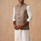 Nehru Jacket with Kurta Pyjama for Men ( JOKPWC 592W 4135 Brown )