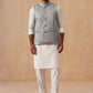 Nehru Jacket with Kurta Pyjama for Men ( JOKPWC 592W 4135 Silver )