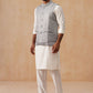 Nehru Jacket with Kurta Pyjama for Men ( JOKPWC 592W 4135 Silver )
