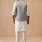 Nehru Jacket with Kurta Pyjama for Men ( JOKPWC 592W 4135 Silver )