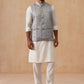 Nehru Jacket with Kurta Pyjama for Men ( JOKPWC 592W 4135 Silver )