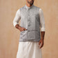 Nehru Jacket with Kurta Pyjama for Men ( JOKPWC 592W 4135 Silver )