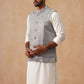 Nehru Jacket with Kurta Pyjama for Men ( JOKPWC 592W 4135 Silver )