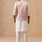 Embroidered Nehru Jacket with Kurta Pyjama Set ( JOKPWC 592W 4136 Peach )