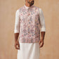 Embroidered Nehru Jacket with Kurta Pyjama Set ( JOKPWC 592W 4136 Peach )