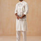 Embroidered Nehru Jacket with Kurta Pyjama Set ( JOKPWC 592W 4136 White )