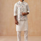 Embroidered Nehru Jacket with Kurta Pyjama Set ( JOKPWC 592W 4136 White )