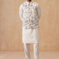 Embroidered Nehru Jacket with Kurta Pyjama Set ( JOKPWC 592W 4136 White )