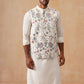 Embroidered Nehru Jacket with Kurta Pyjama Set ( JOKPWC 592W 4136 White )