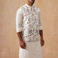 Embroidered Nehru Jacket with Kurta Pyjama Set ( JOKPWC 592W 4136 White )