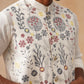 Embroidered Nehru Jacket with Kurta Pyjama Set ( JOKPWC 592W 4136 White )