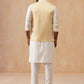 Embroidered Nehru Jacket with Kurta Pyjama Set ( JOKPWC 592W 4136 Yellow )
