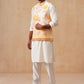 Silk Blend Kurta Pyjama Set with Printed Jacket ( JOKPWC 592W 4137 Orange )
