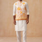 Silk Blend Kurta Pyjama Set with Printed Jacket ( JOKPWC 592W 4137 Orange )