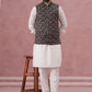 Festive Embroidered Nehru Jacket with Classic Kurta Pyjama ( JOKPWC 592W 4142 W 4142Mehndi )