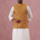 Festive Embroidered Nehru Jacket with Classic Kurta Pyjama ( JOKPWC 592W 4142 W 4142Mustard )