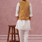Festive Embroidered Nehru Jacket with Classic Kurta Pyjama ( JOKPWC 592W 4142 W 4142Mustard )
