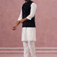 Designer Embroidered Velvet Nehru Jacket with Kurta Pyjama ( JOKPWC 592W 4146 W 4146Navy )