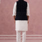 Designer Embroidered Velvet Nehru Jacket with Kurta Pyjama ( JOKPWC 592W 4146 W 4146Navy )