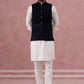 Designer Embroidered Velvet Nehru Jacket with Kurta Pyjama ( JOKPWC 592W 4146 W 4146Navy )