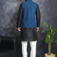 Men's Sequins and Embroidred Nehru Jacket With Solid Kurta Pyjama. ( JOKPWC 636B 4080Peacock )