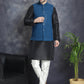 Men's Sequins and Embroidred Nehru Jacket With Solid Kurta Pyjama. ( JOKPWC 636B 4080Peacock )