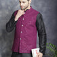 Men's Sequins and Embroidred Nehru Jacket With Solid Kurta Pyjama. ( JOKPWC 636B 4080Purple )