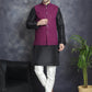 Men's Sequins and Embroidred Nehru Jacket With Solid Kurta Pyjama. ( JOKPWC 636B 4080Purple )