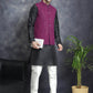 Men's Sequins and Embroidred Nehru Jacket With Solid Kurta Pyjama. ( JOKPWC 636B 4080Purple )