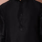 Men's Olive Green Woven Design Nehru Jacket With Solid Kurta Pyjama