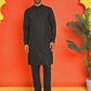 Sequins & Printed Nehru Jacket With Solid Kurta Pyjama Set ( JOKPWC 636B 4132 Peach )