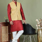 Woven Design Nehru Jacket With Solid Kurta Pyjama for Men ( JOKPWC 636M 4005Golden )