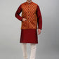 Men's Woven Design Nehru Jacket and Kurta Pyjama Set