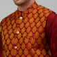 Men's Woven Design Nehru Jacket and Kurta Pyjama Set