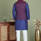 Woven Design Nehru Jacket With Solid Kurta Pyjama for Men ( JOKPWC 636N 4072Maroon )