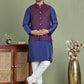 Woven Design Nehru Jacket With Solid Kurta Pyjama for Men ( JOKPWC 636N 4072Maroon )