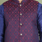 Woven Design Nehru Jacket With Solid Kurta Pyjama for Men ( JOKPWC 636N 4072Maroon )