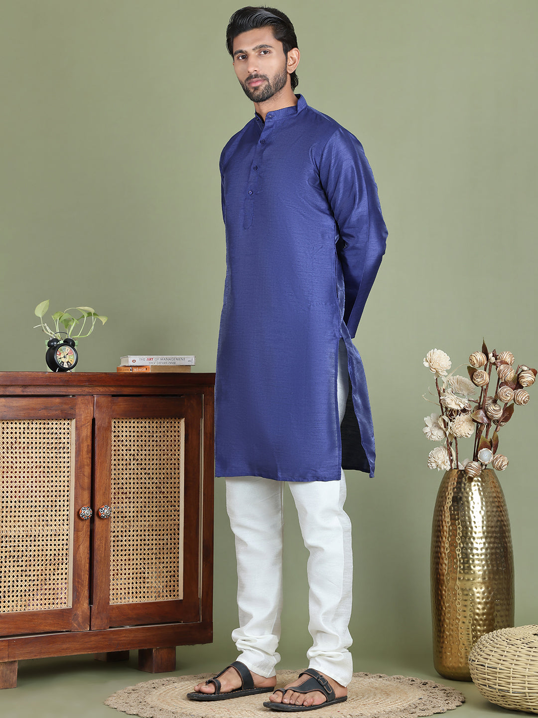 Woven Design Nehru Jacket With Solid Kurta Pyjama for Men ( JOKPWC 636N 4072Silver )