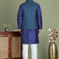 Woven Design Nehru Jacket With Solid Kurta Pyjama for Men ( JOKPWC 636N 4072Teal )