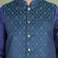 Woven Design Nehru Jacket With Solid Kurta Pyjama for Men ( JOKPWC 636N 4072Teal )
