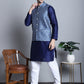 Men's Printed Nehru Jacket With Kurta Pyjama Set