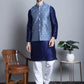 Men's Printed Nehru Jacket With Kurta Pyjama Set
