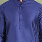 Men's Printed Nehru Jacket With Kurta Pyjama Set ( JOKPWC 636N 4084Navy )