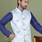 Printed Nehru Jacket With Kurta Pyjama Set for Men ( JOKPWC 636N 4090Silver )