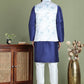 Printed Nehru Jacket With Kurta Pyjama Set for Men ( JOKPWC 636N 4090Silver )