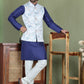 Printed Nehru Jacket With Kurta Pyjama Set for Men ( JOKPWC 636N 4090Silver )