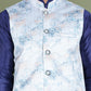 Printed Nehru Jacket With Kurta Pyjama Set for Men ( JOKPWC 636N 4090Silver )