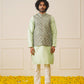 Men's Woven Design Nehru Jacket With Kurta Pyjama Set