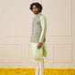 Men's Woven Design Nehru Jacket With Kurta Pyjama Set