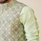 Men's Woven Design Nehru Jacket With Kurta Pyjama Set